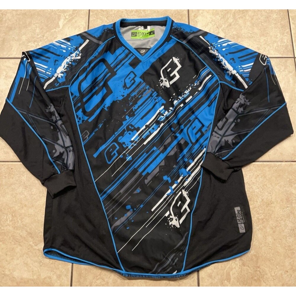 Planet Eclipse Rain Paintball Jersey Pro Gram Size Small Blue Black Long Sleeve